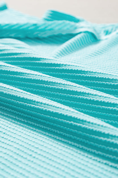 Light Blue Ribbed Seam Shift Plus Size T Shirt