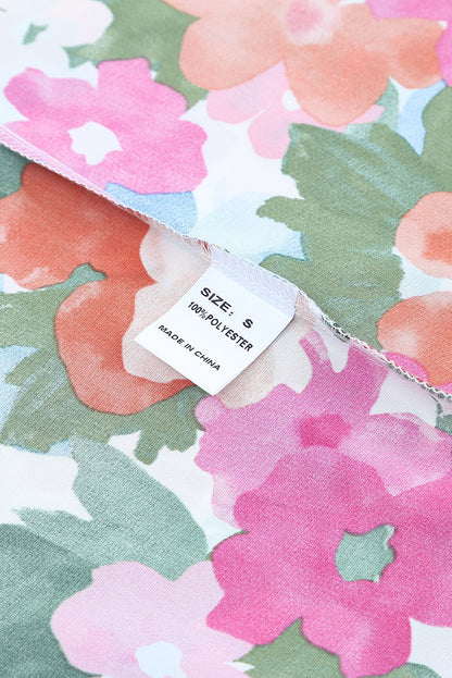 Floral Off Shoulder Ruffle Sleeve Blouse