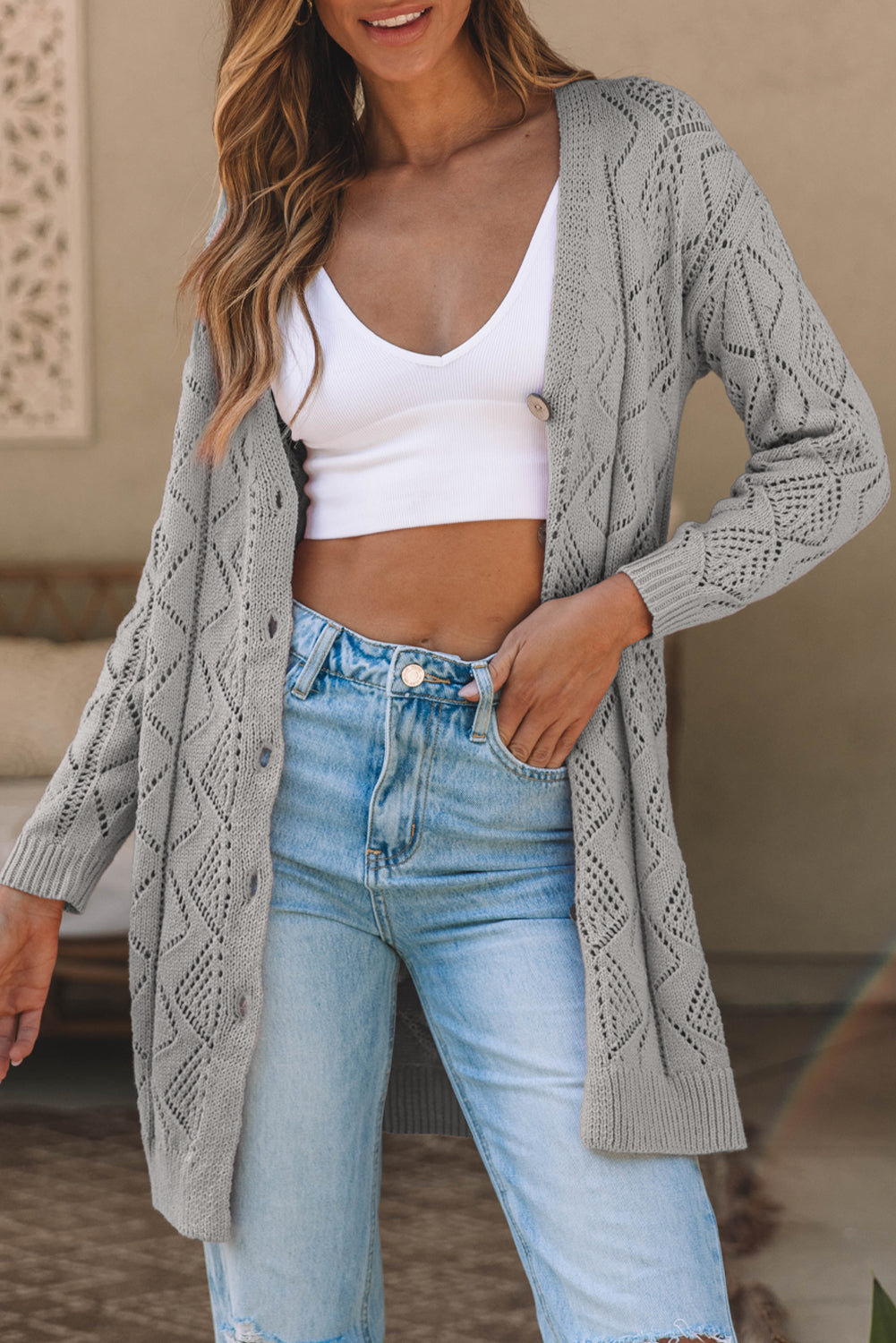 openwork cardigan