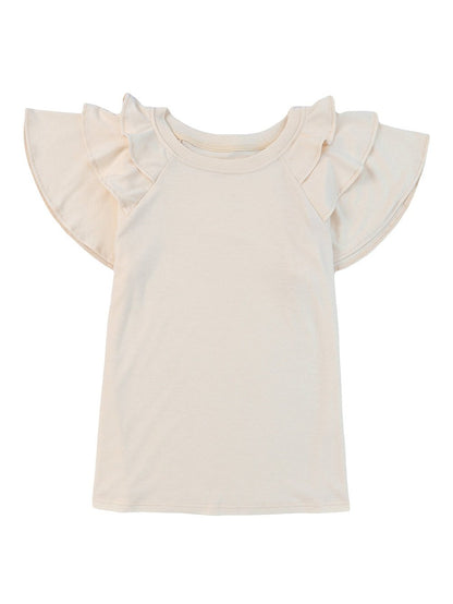 Apricot Tiered Ruffle Sleeve T-Shirt with Chic Style