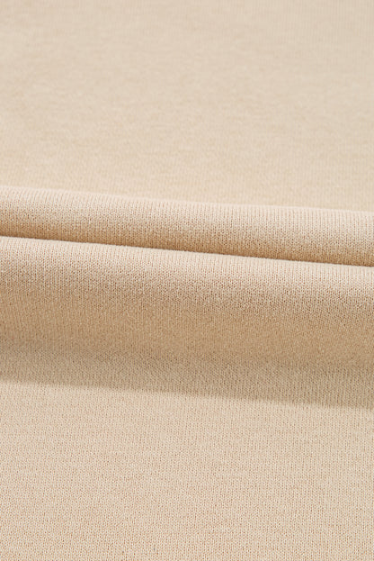 Apricot Striped Accent Pullover and Shorts Two Piece Casual Set