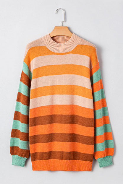 stripe color block sweater