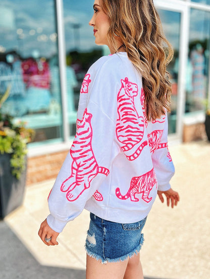 Fierce Pink Leopard Print Sweater