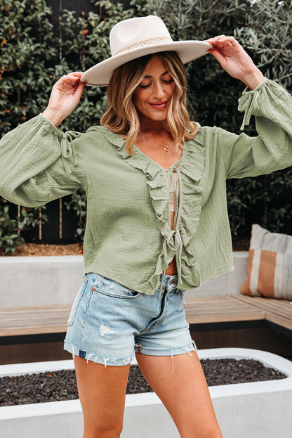 ruffle trim blouse