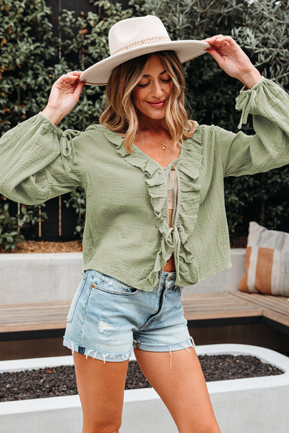ruffle trim blouse