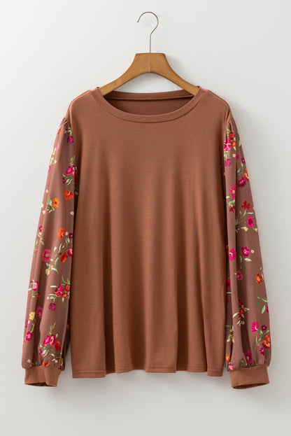 floral sleeve blouse
