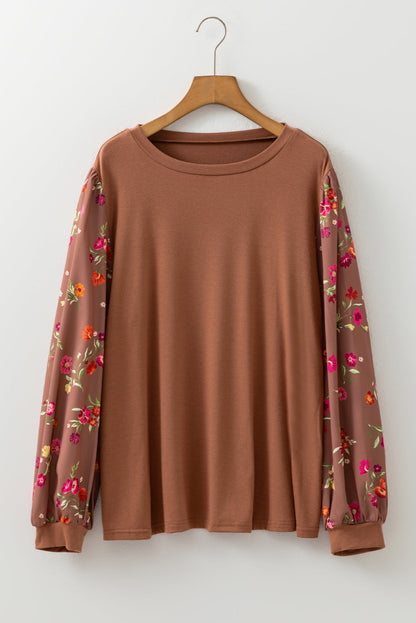 floral sleeve blouse