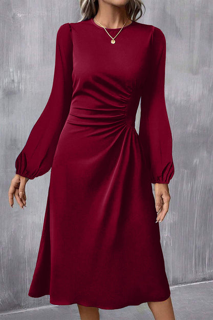 solid midi dress