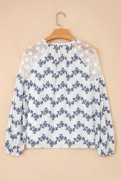 lace patchwork blouse