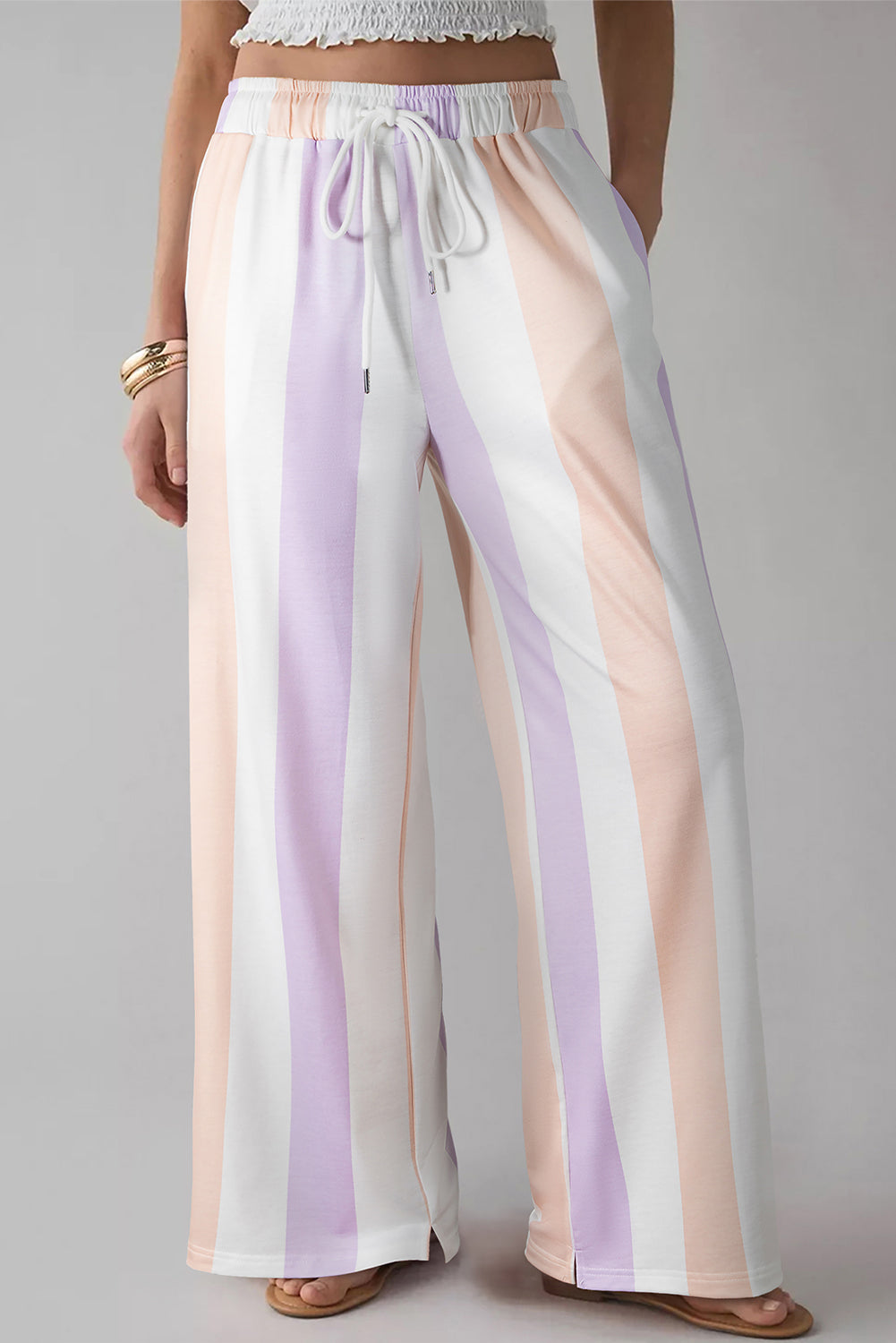 stripe loose pants