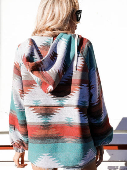 Aztec Dream Multicolor Hooded Zip-Up Hoodie