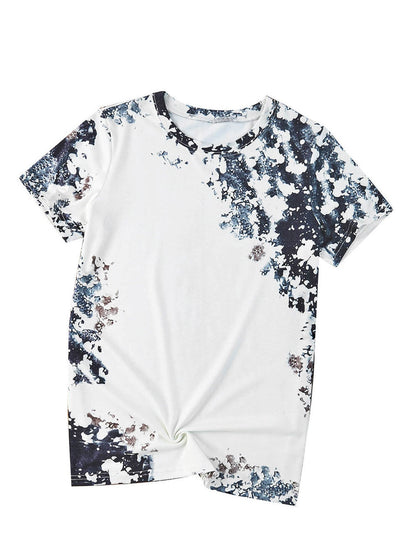 Gray Tie-Dye Bleached Western Shift Tee