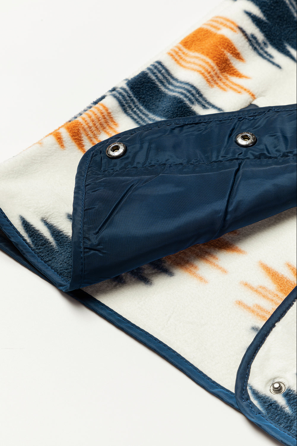 Aztec Patterned Snap Button Fleece Jacket