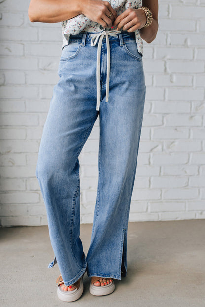 slit leg jeans