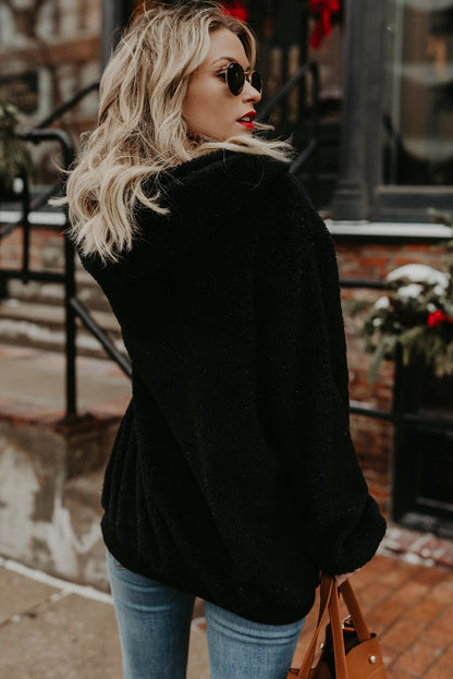 black warm hoodie