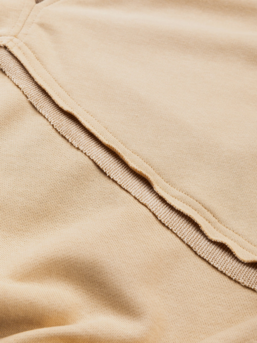 French Beige Lattice Hollow Out Back Sweatshirt for Casual Chic Comfort