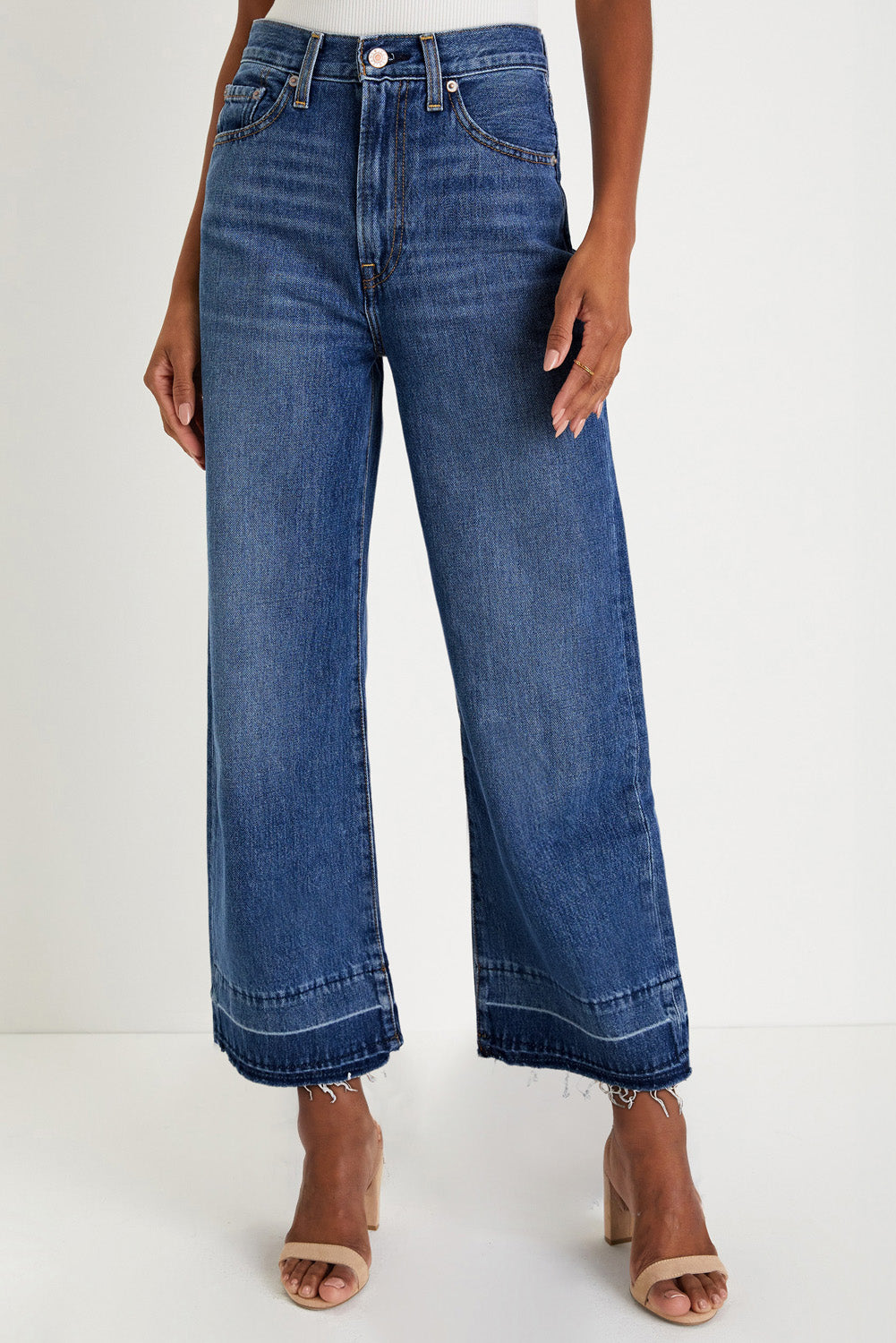 cropped loose jeans
