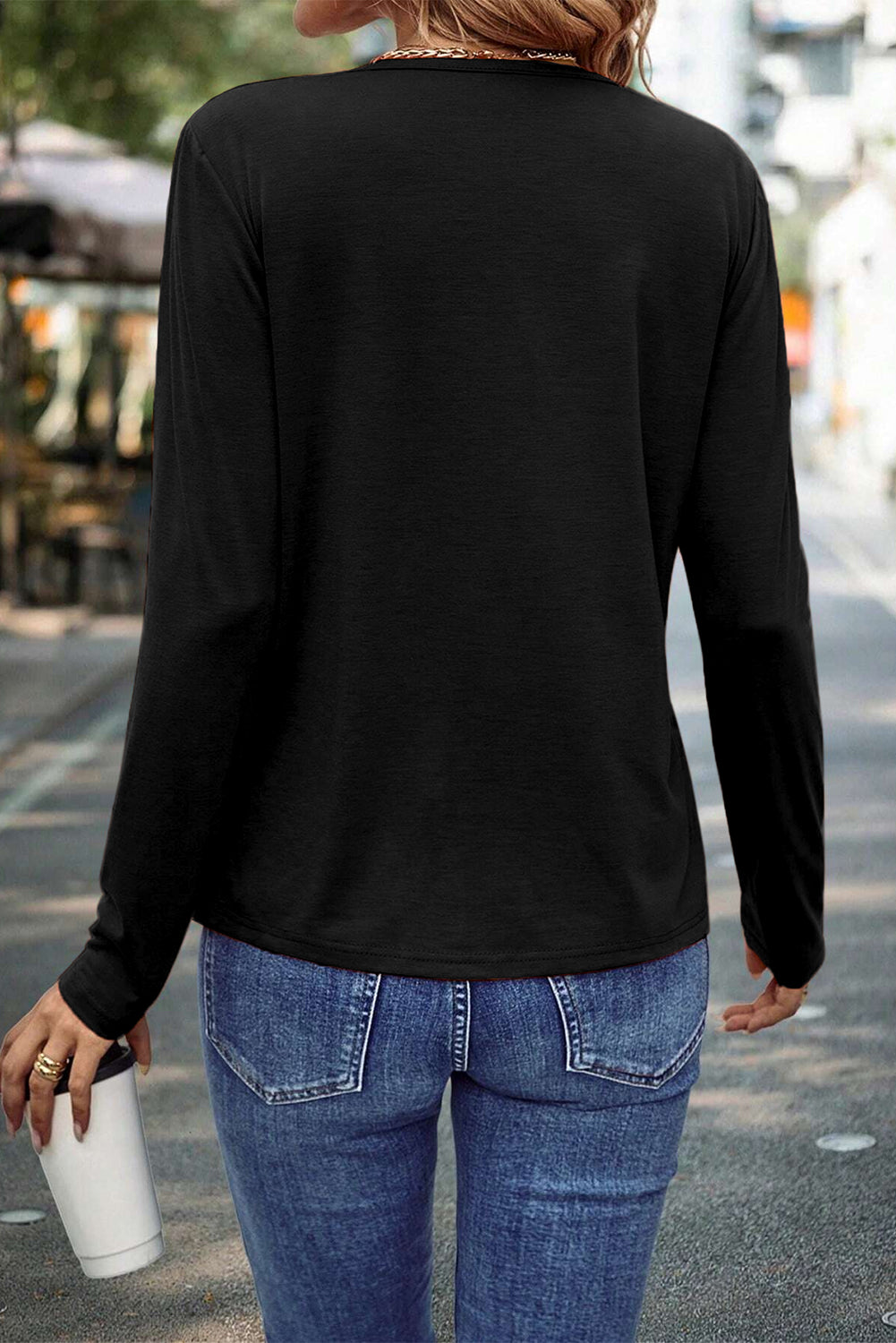 black long sleeve top