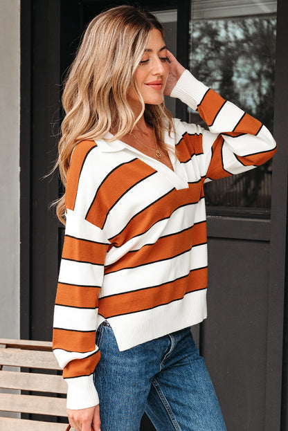 brown stripe sweater