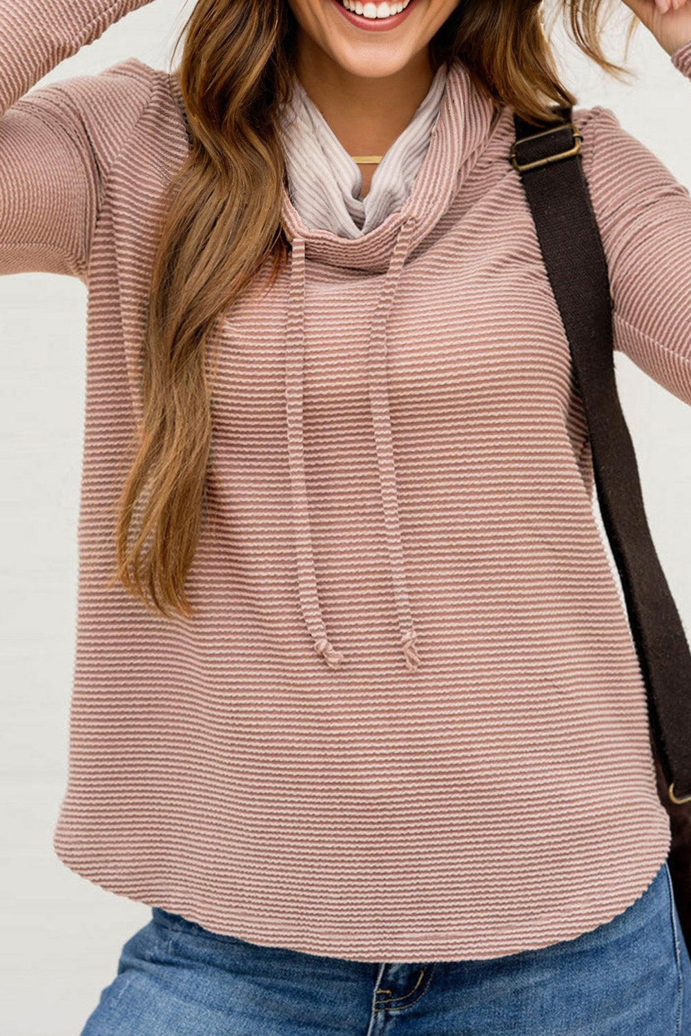 twisted ribbed long sleeve top