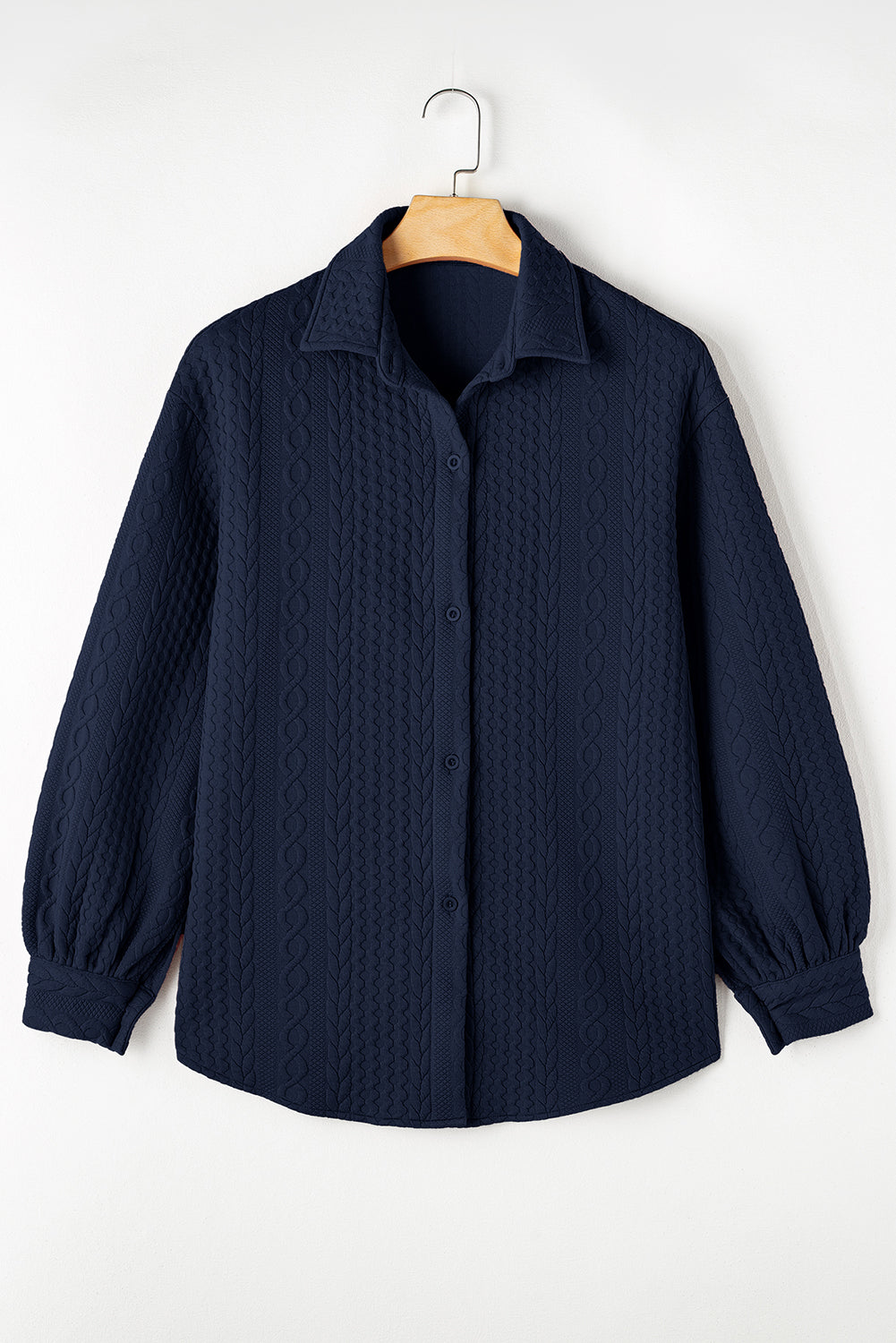 cable texture shacket