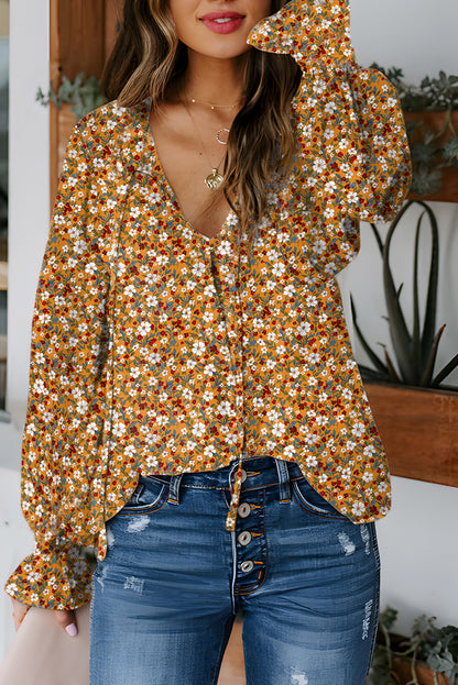 floral long sleeve blouse
