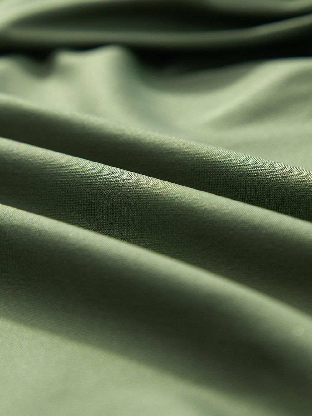 Green Mesh Ruched Tankini with High Neck Plunge