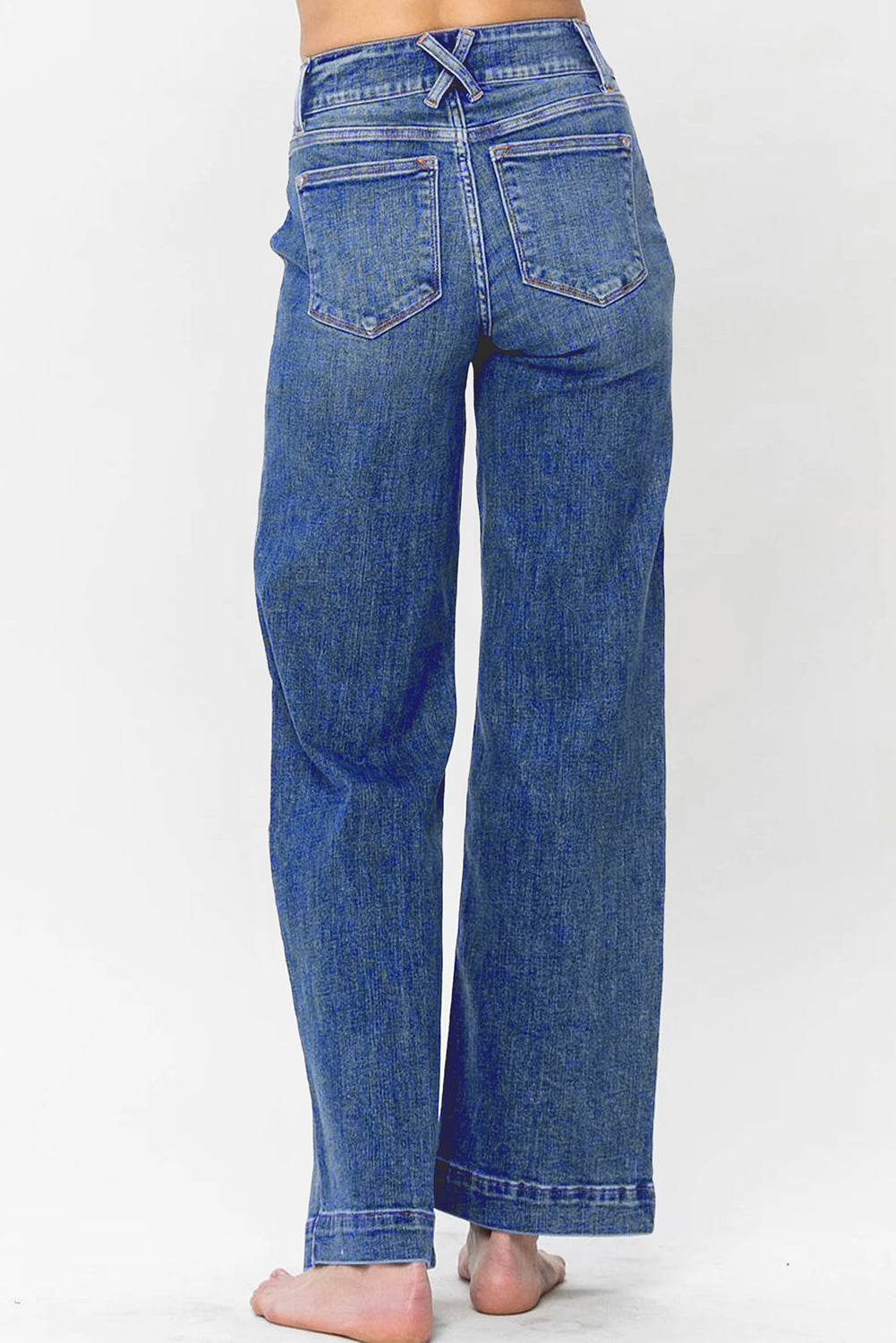 Ashleigh Blue Double Button Zip Fly Straight Leg Jeans