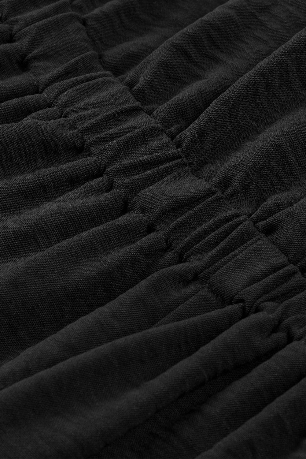 Backless Black Knotted Sleeveless Romper with Elastic Waist