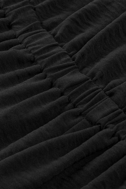 Backless Black Knotted Sleeveless Romper with Elastic Waist