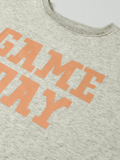 Game Day Sequin Grapefruit Orange Graphic Sweatshirt