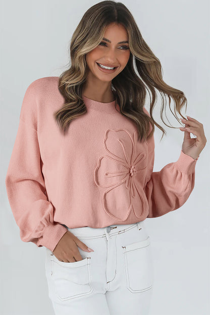 sweater with big flowers