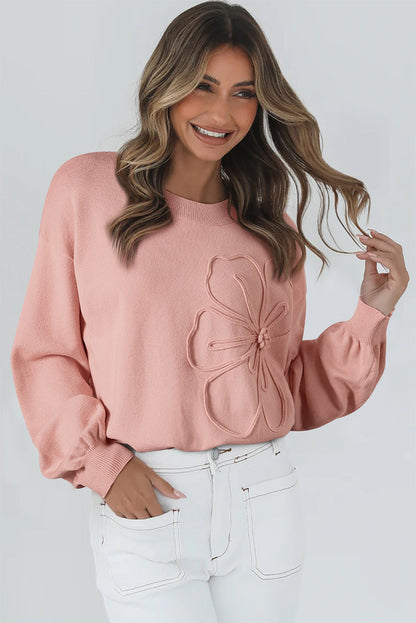 sweater with big flowers