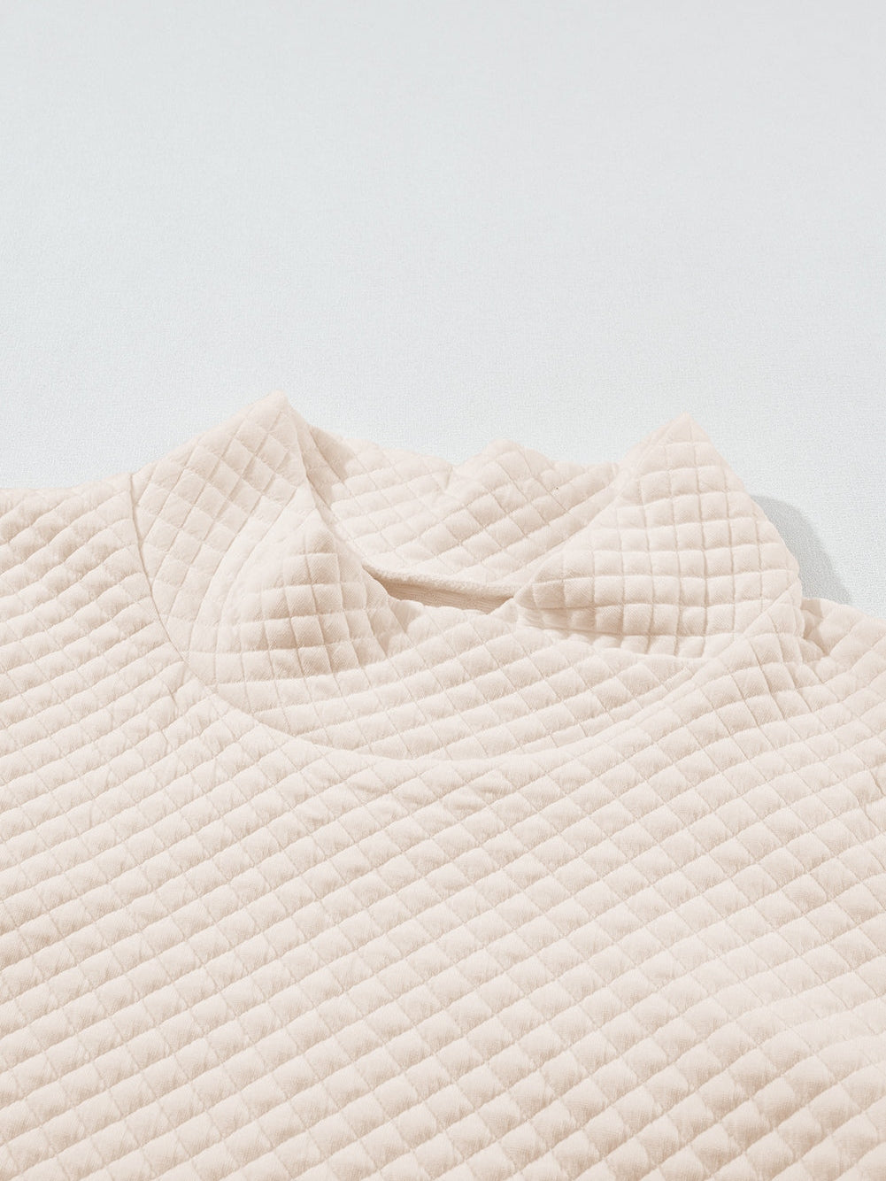 Apricot Quilted High Neck Sweatshirt with Kangaroo Pocket