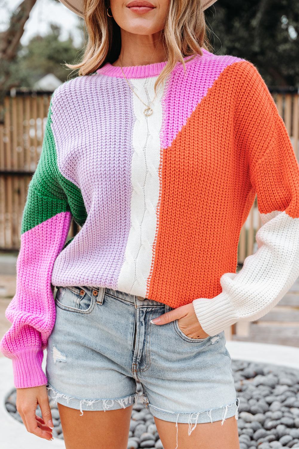 color block sweater