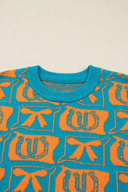 western print sweater