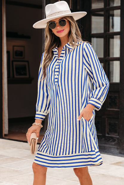 blue stripe dress