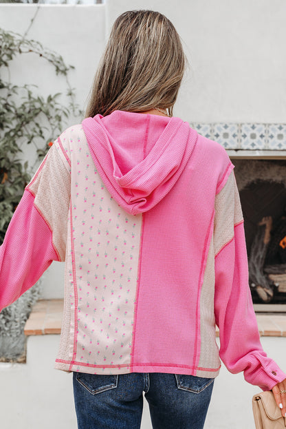 floral patchwork hoodie