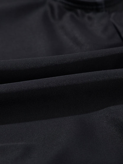 Elegant Black Floral Crisscross Back One-Piece Swimsuit