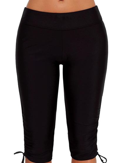 Black Adjustable Length Swim Leggings