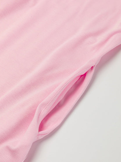 Ice Silk Solid Color V Neck Loose Pajama