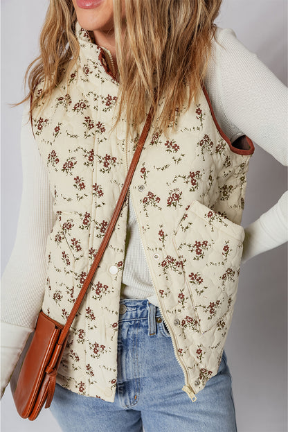 floral print vest