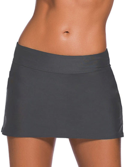 Grey Skirted Plus Size Swim Bottom