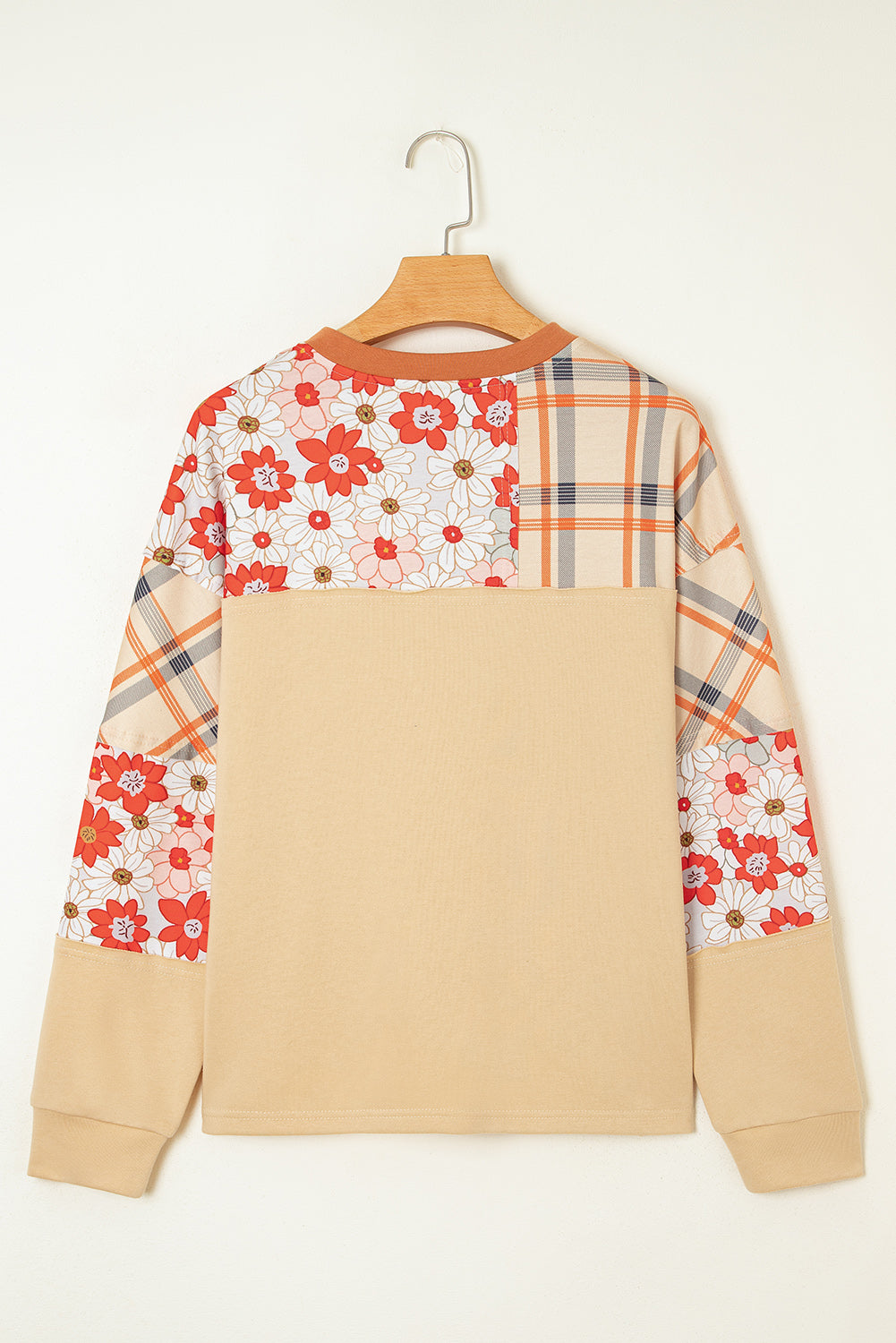 patchwork long sleeve top