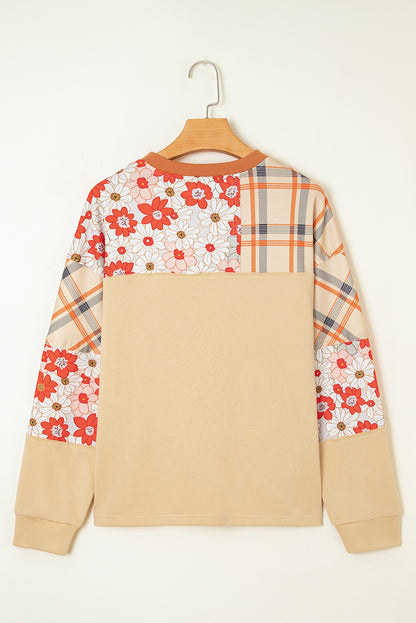 patchwork long sleeve top