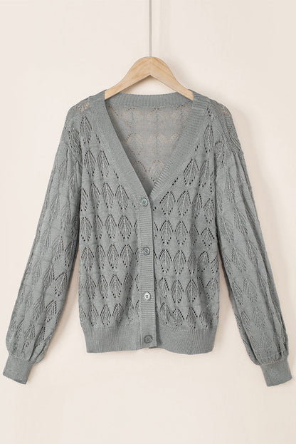 gray crochet cardigan