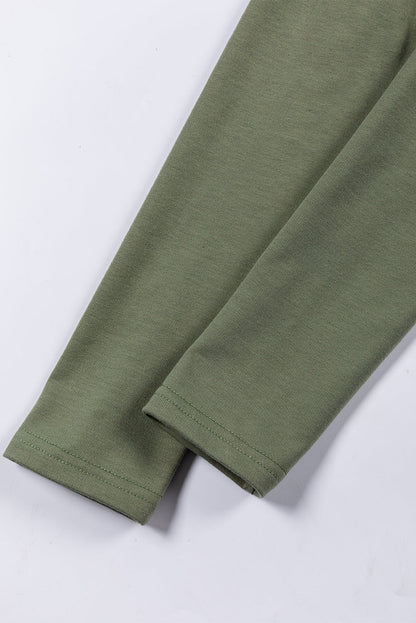 Jungle Green High Neck Split Shift Tunic Top