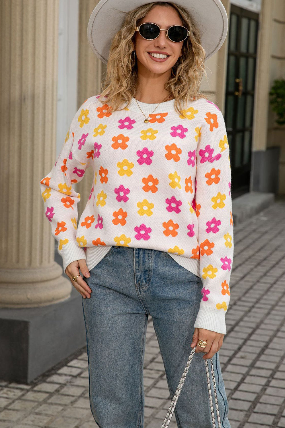 womens flower sweater