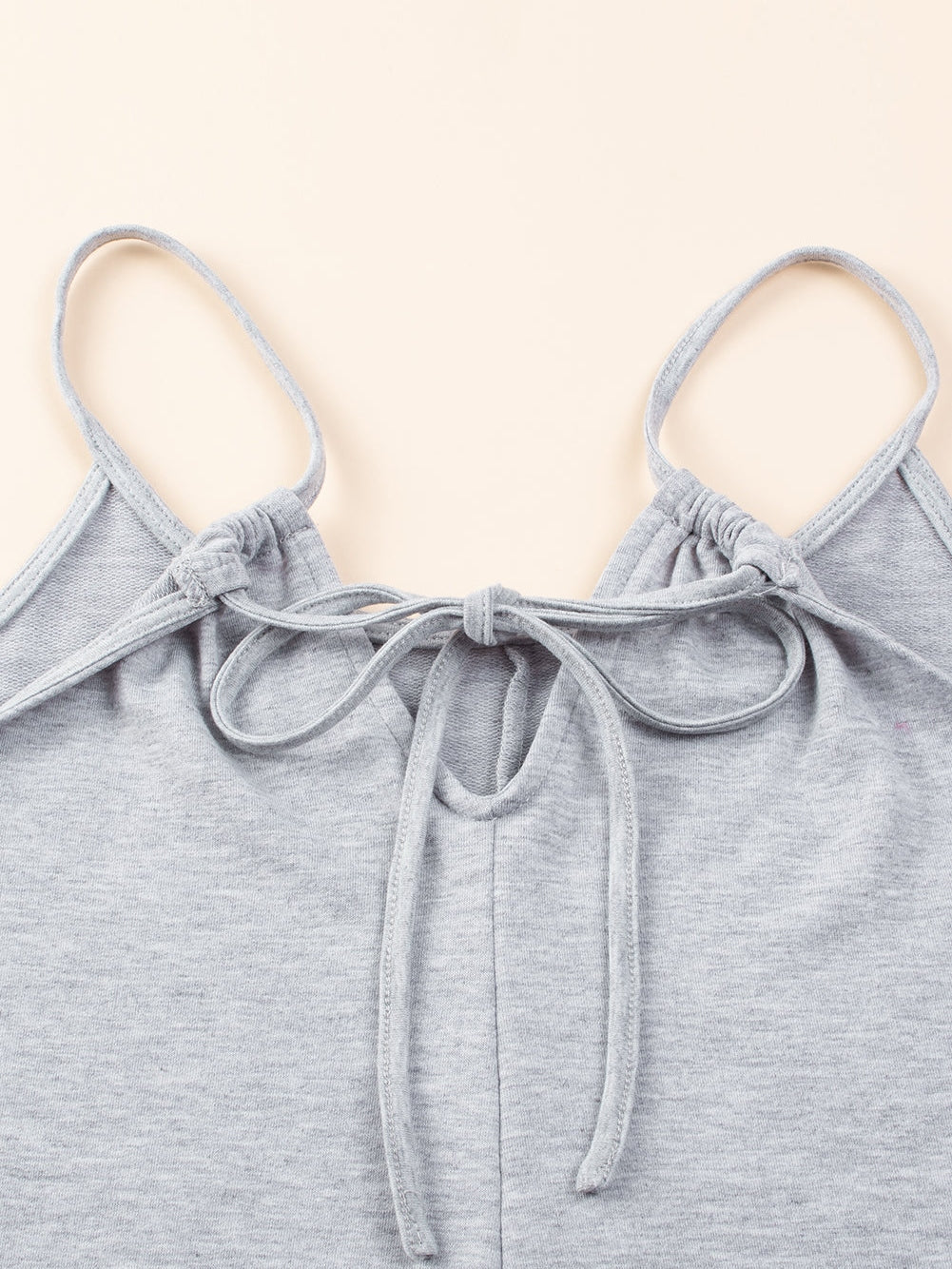 Gray Plus Size Solid Color Spaghetti Straps Wide Leg Jumpsuit