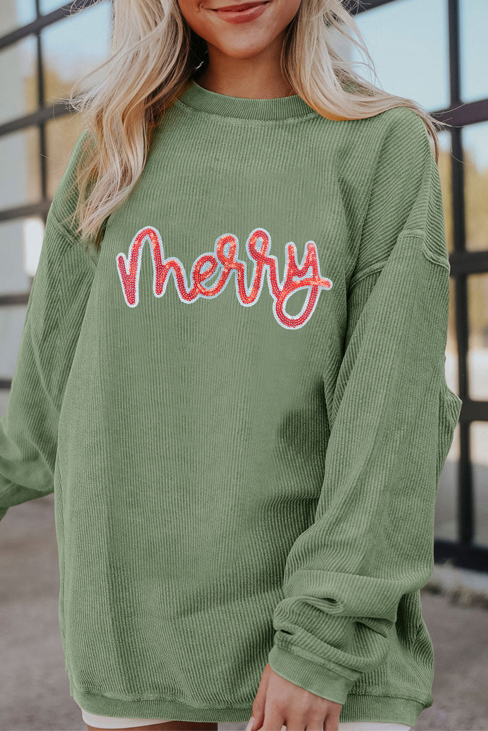 sequin graphic sweatshirt
